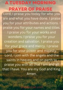 A Tuesday Morning Prayer of Praise