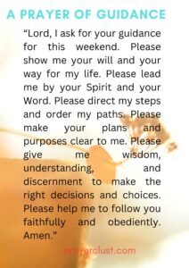 A prayer of guidance