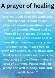 A prayer of healing