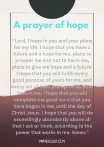 A prayer of hope