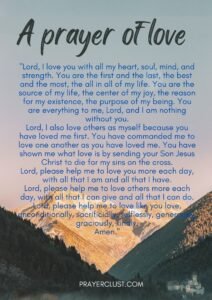 A prayer of love