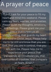 A prayer of peace