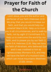 Prayer for Faith of the Church