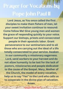 Prayer for Vocations by Pope John Paul II
