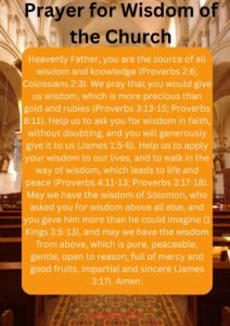 Prayer for  Wisdom of the Church