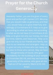 Prayer for the Church Generosity