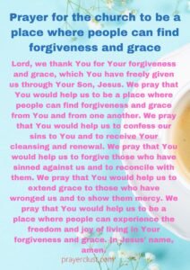Prayer for the church to be a place where people can find forgiveness and grace
