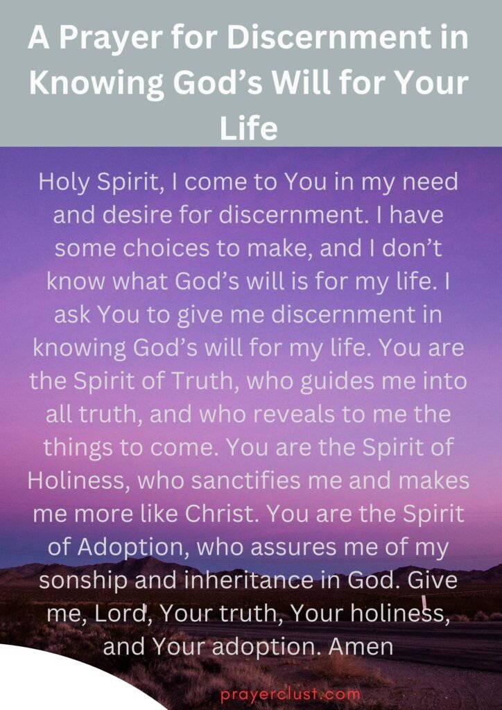 A Prayer for Discernment in Knowing God’s Will for Your Life