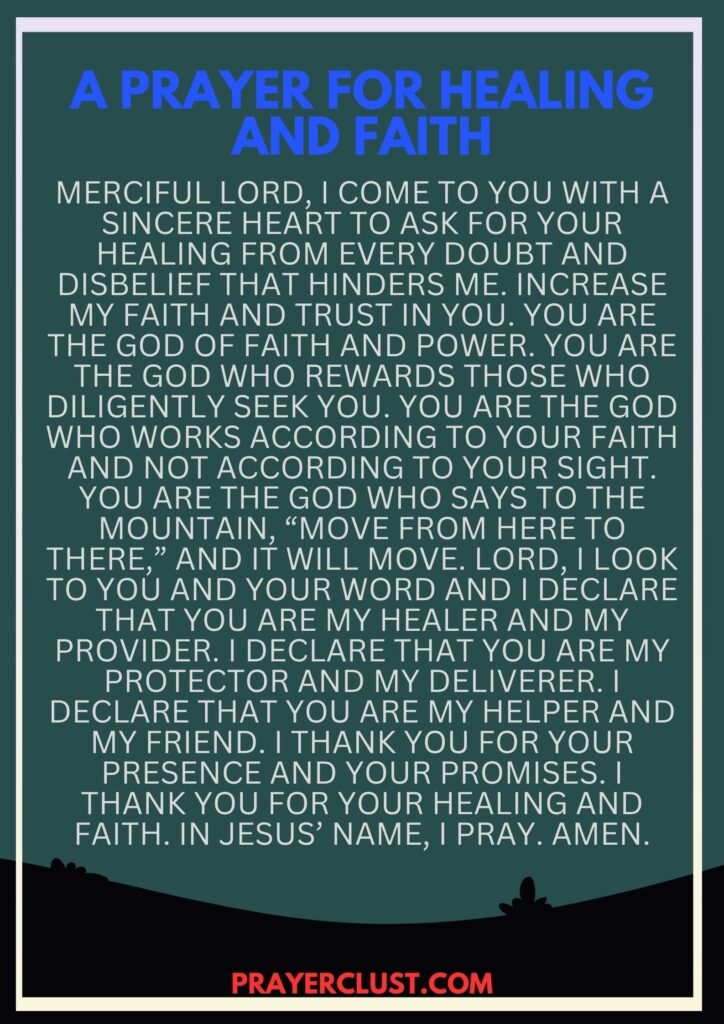 A Prayer for Healing and Faith