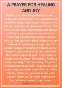 A Prayer for Healing and Joy
