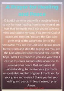 A Prayer for Healing and Peace