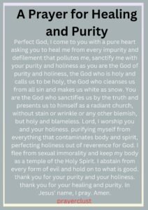 A Prayer for Healing and Purity