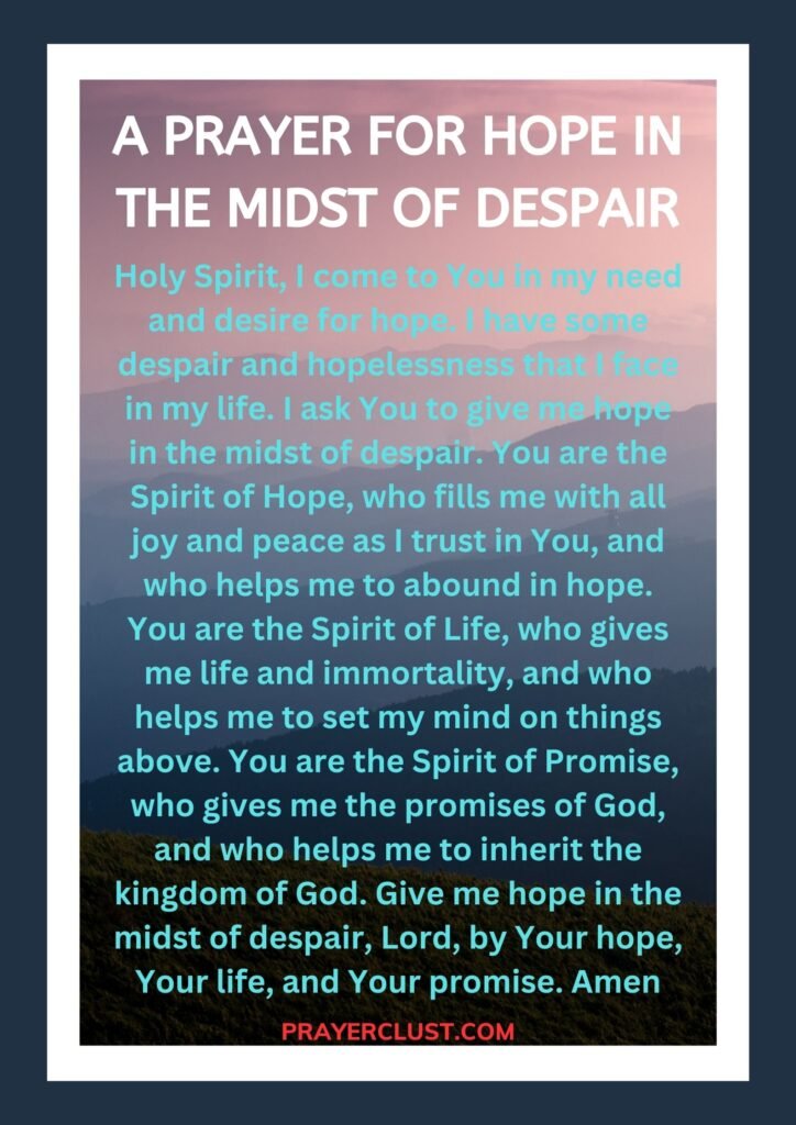 A Prayer for Hope in the Midst of Despair