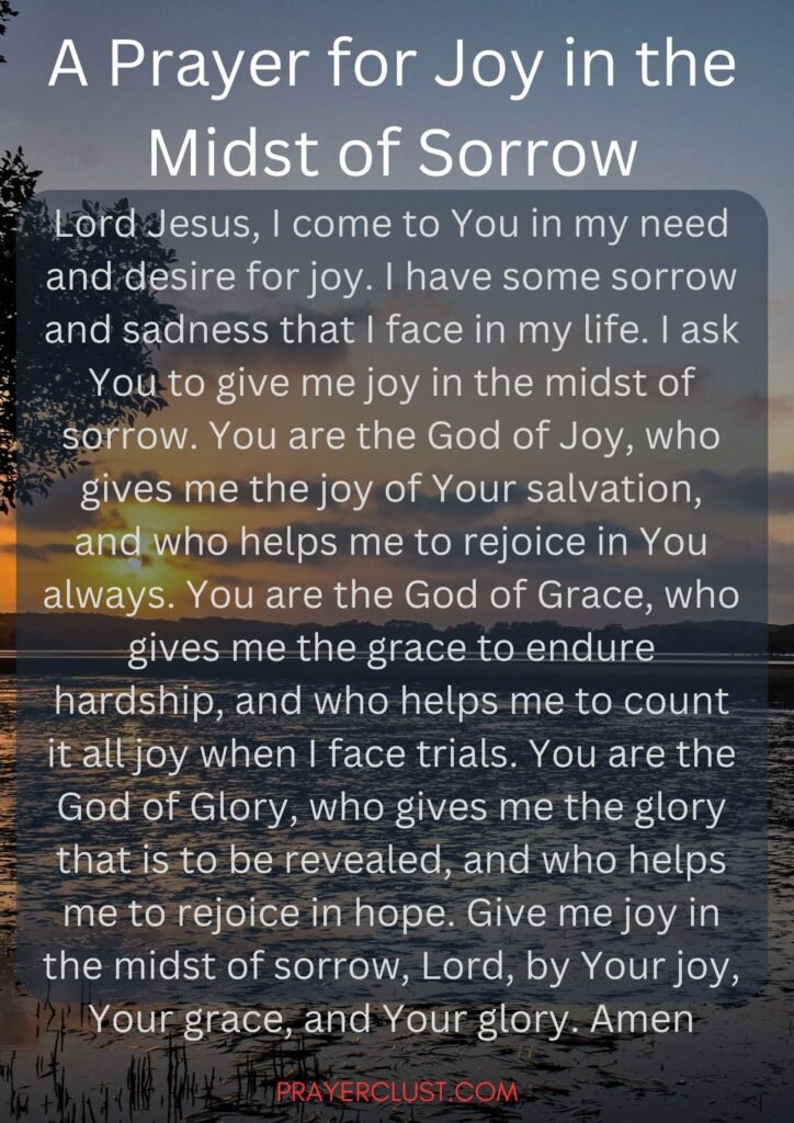 A Prayer for Joy in the Midst of Sorrow
