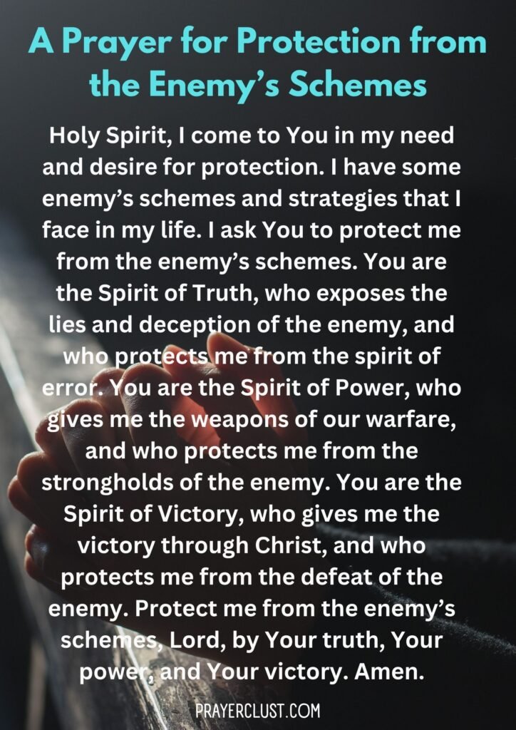 A Prayer for Protection from the Enemy’s Schemes