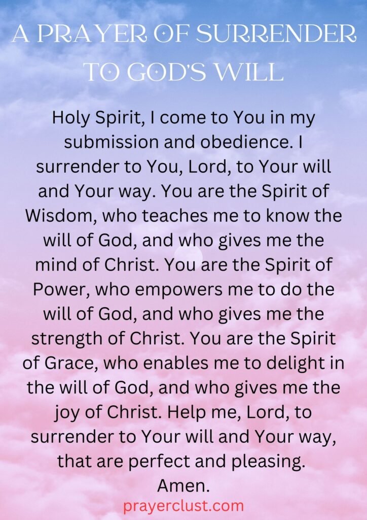 A Prayer of Surrender to God’s Will
