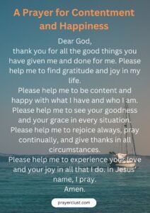 A Prayer for Contentment and Happiness