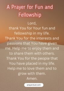 A Prayer for Fun and Fellowship