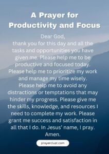 A Prayer for Productivity and Focus