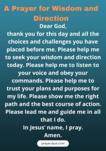 A Prayer for Wisdom and Direction
