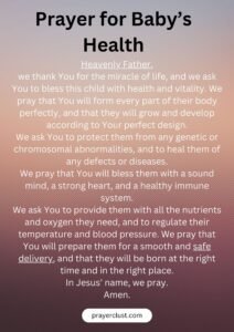 Prayer for Baby’s Health