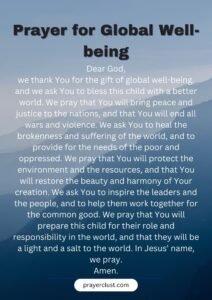 Prayer for Global Well-being