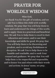 Prayer for Worldly Wisdom