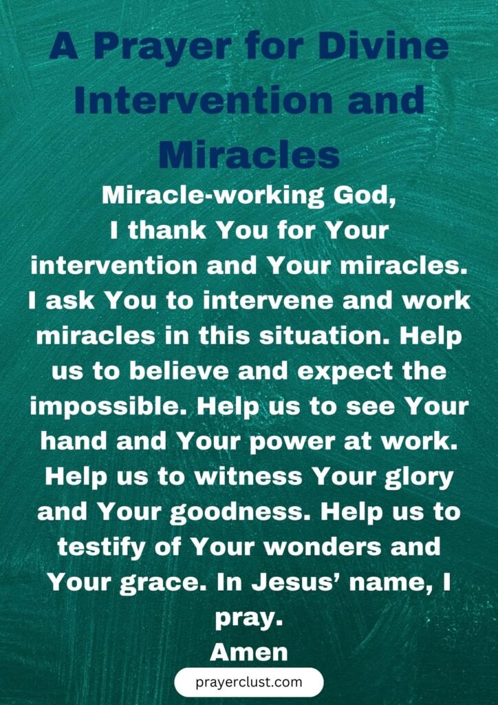 A Prayer for Divine Intervention and Miracles