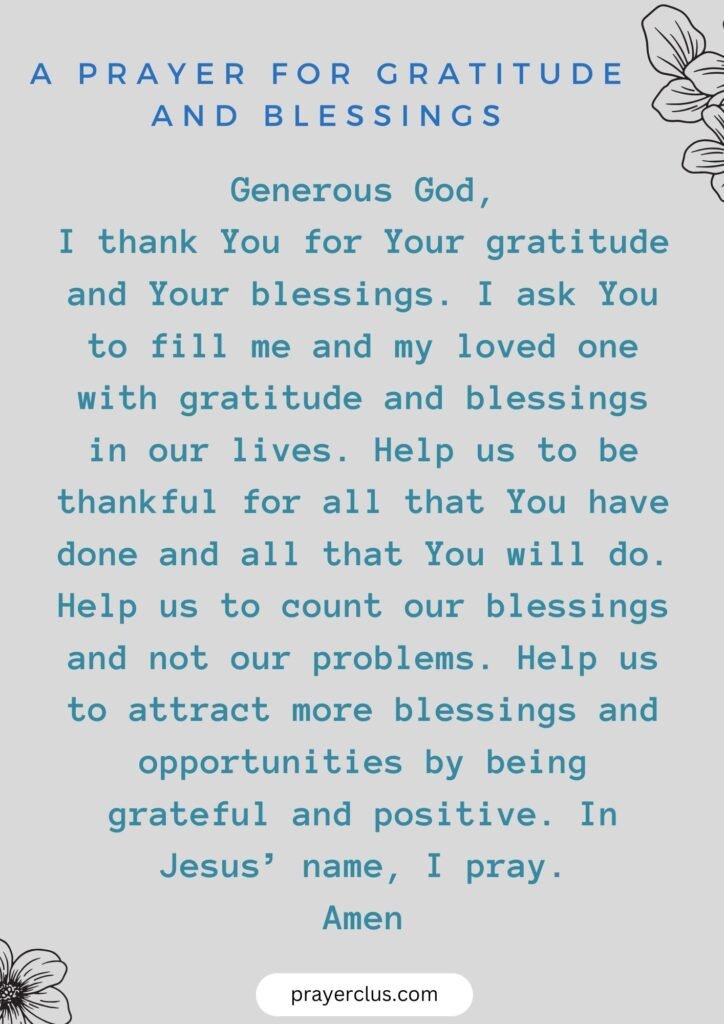 A Prayer for Gratitude and Blessings