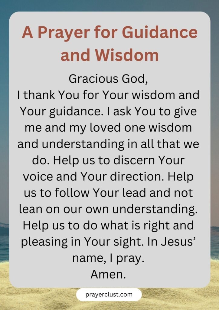 A Prayer for Guidance and Wisdom