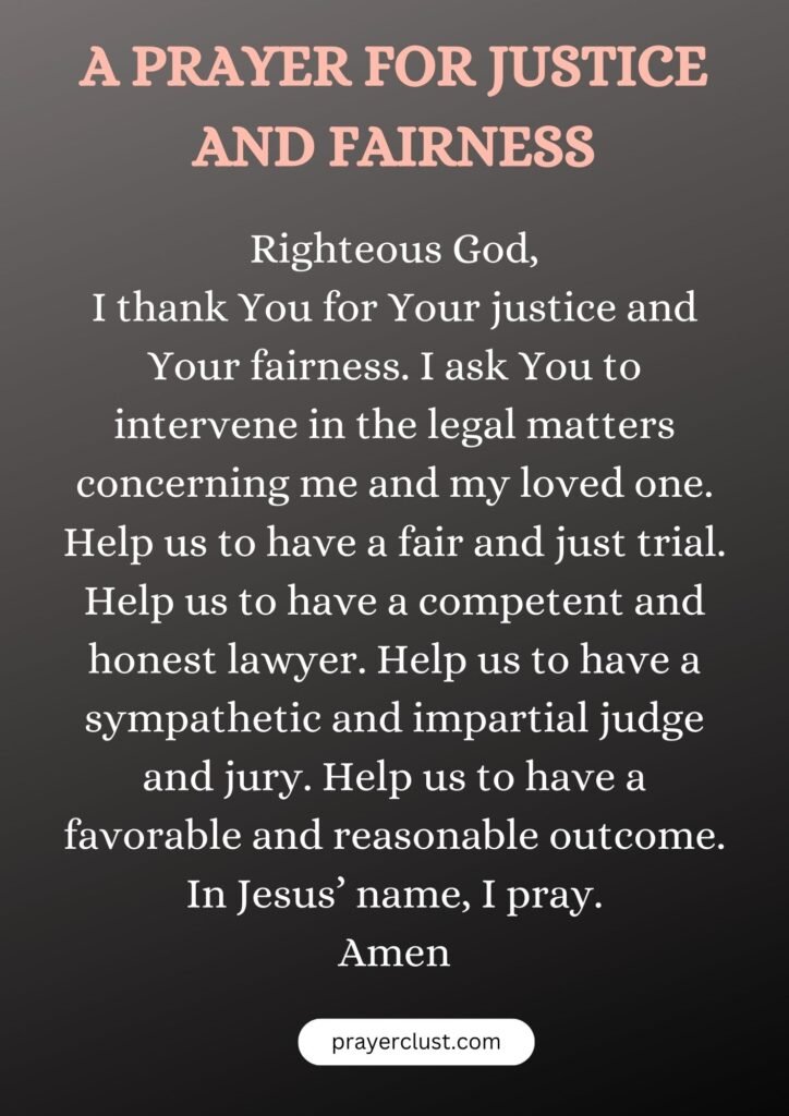 A Prayer for Justice and Fairness
