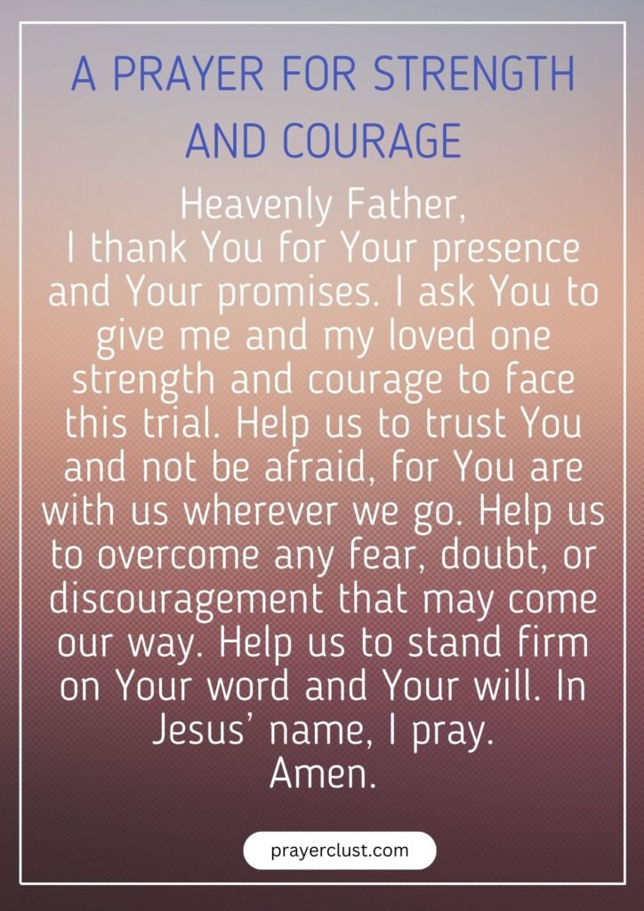 A Prayer for Strength and Courage