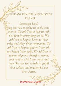 Guidance in the New Month Prayer