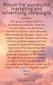 Prayer For successful marketing and advertising campaigns