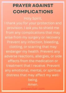 Prayer against Complications