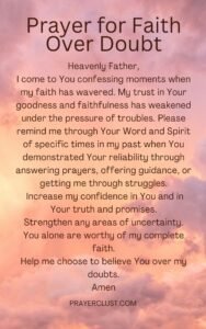 Prayer for Faith Over Doubt