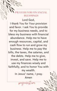 Prayer for Financial Blessings
