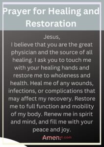 Prayer for Healing and Restoration