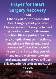 Prayer for Heart Surgery Recovery