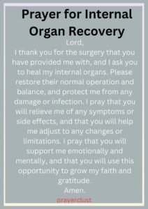 Prayer for Internal Organ Recovery
