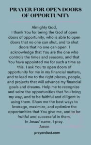 Prayer for Open Doors of Opportunity
