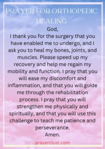 Prayer for Orthopedic Healing