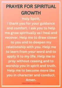 Prayer for Spiritual Growth