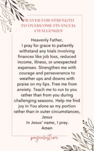 Prayer for Strength to Overcome Financial Challenges