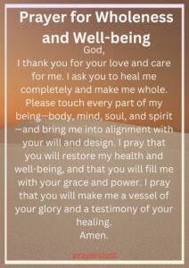 Prayer for Wholeness and Well-being