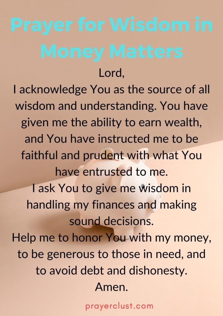 Prayer for Wisdom in Money Matters