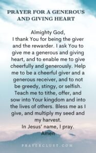 Prayer for a Generous and Giving Heart