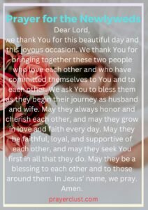 Prayer for the Newlyweds