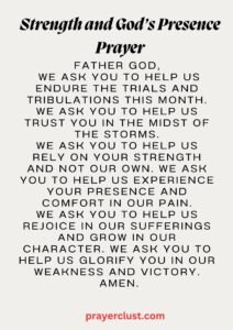 Strength and God’s Presence Prayer