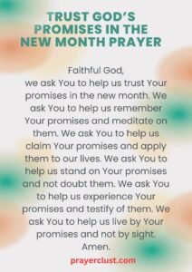 Trust God’s Promises in the New Month Prayer